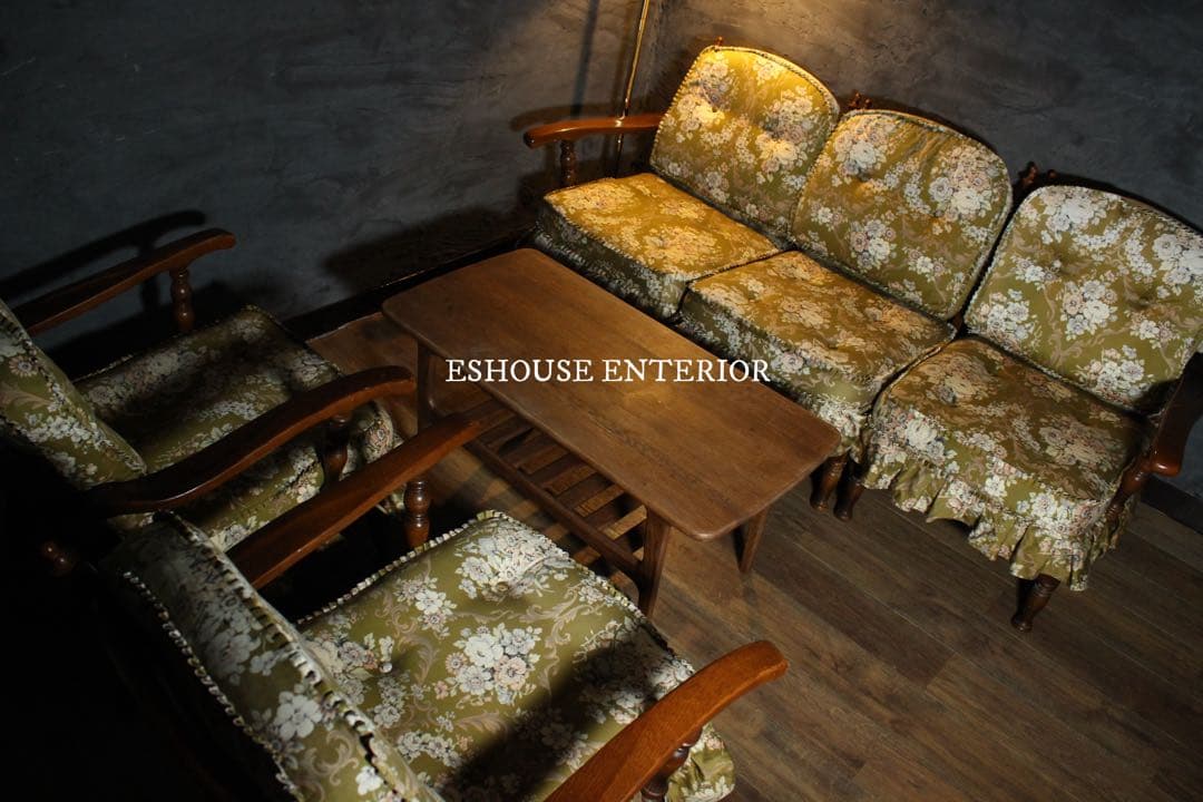 首都圏送無料〜穂高約40万 極上プリーツスカート3人掛け オリーブ