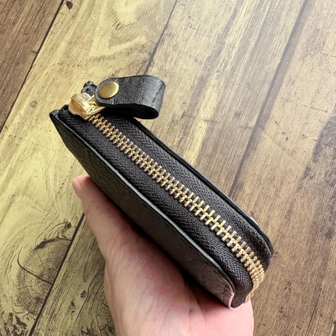 エレファント型押しレザー】L字ラウンドファスナーウォレット