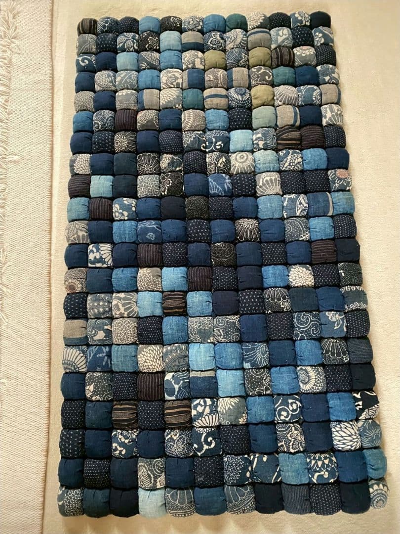 藍染め　古布　木綿　高級手芸品　120 × 67cm　なが座布団　上質　美品 藍染め 古布 木綿 高級手芸品 120 × 67cm なが座布団 上質 美品 - メルカリ