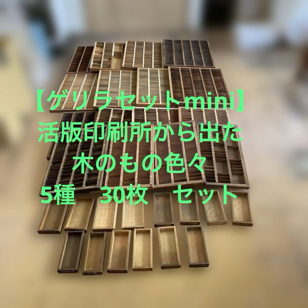 ミニゲリラセット】活版印刷所から出た木のもの色々 30個くらい-2