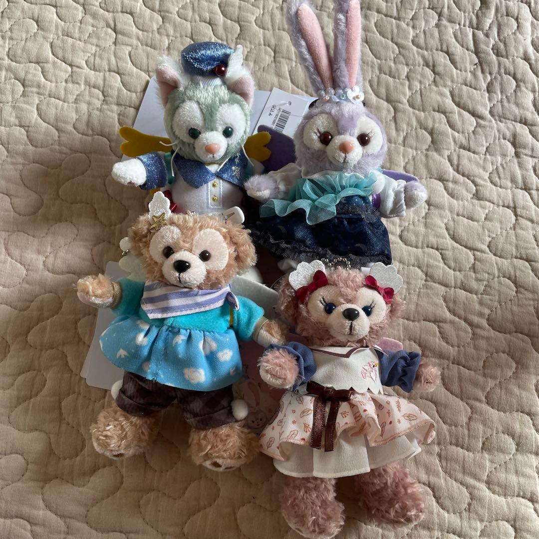 ウィッシングウィングス　ぬいぐるみバッジ　4個　コンプリート　タグあり　新品 ダッフィー＆フレンズの「ウィッシング・ウィングス」グッズやフード