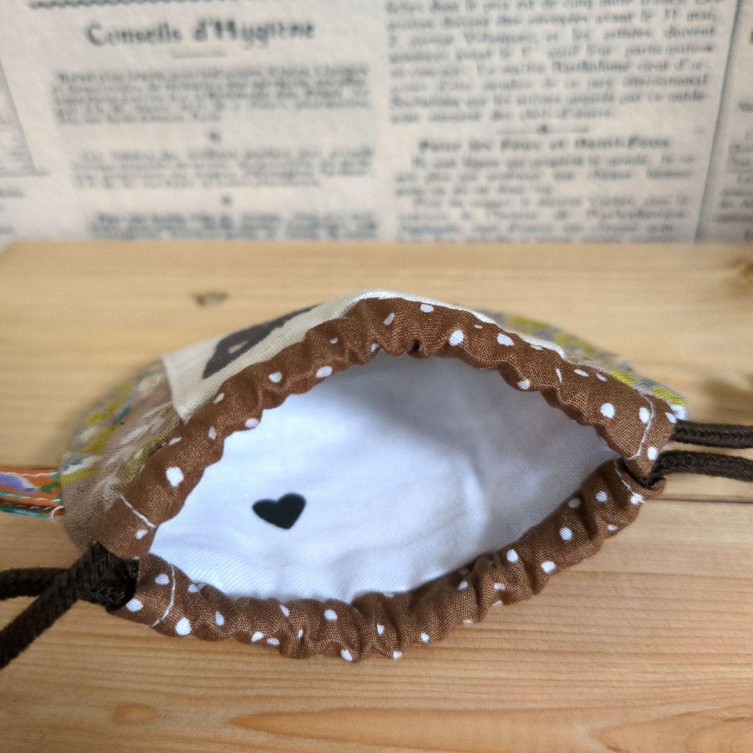 ハンドメイド まるいミニ巾着 (ネコ 花柄 水玉) - メルカリ