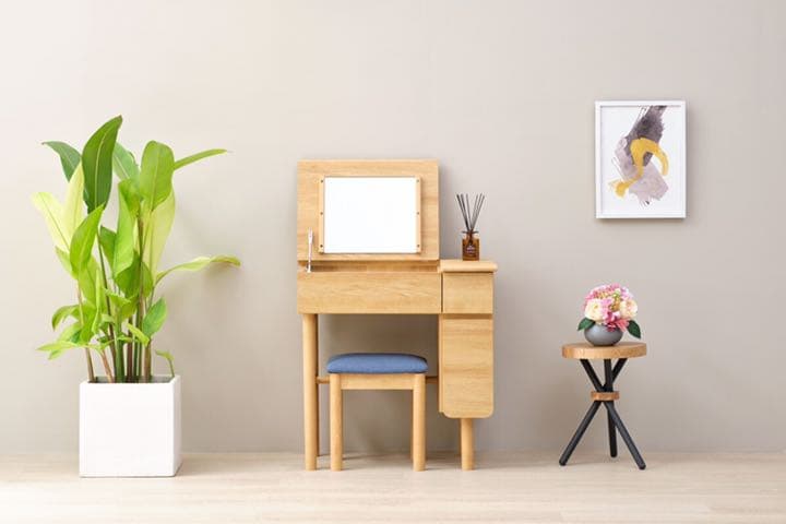 新品　ドレッサー　ナチュラル　アンティーク　ワークデスク　おしゃれ フラップ デュアル デスクドレッサー 完成品 天然木 ウォールナット