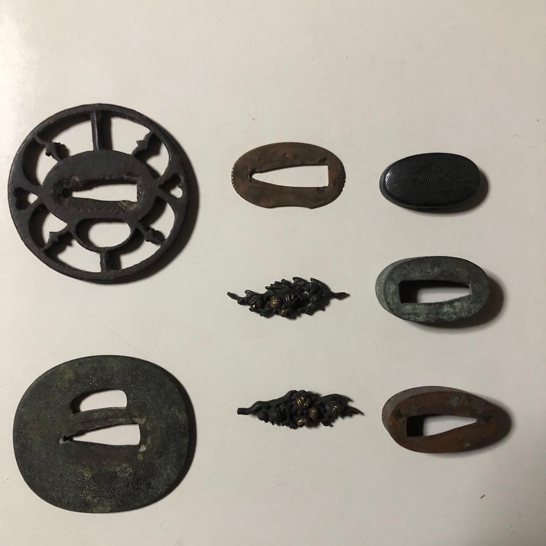 鍔(つば) 8点セット 金属製 武器商人 BTBP03】日本刀オプション 鍔 TYPE-3 メッキ | さくら造形