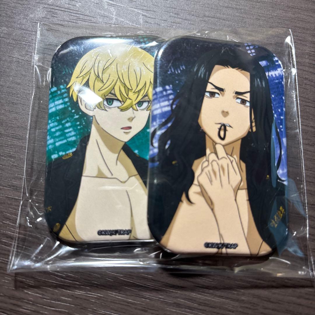 未開封】東京リベンジャーズ スクエア缶バッジ 場地圭介＆松野千冬 2枚