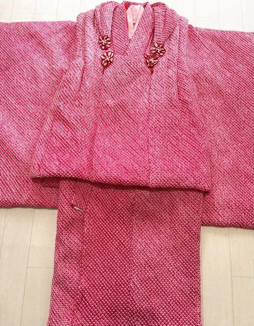 七五三　被布　着物　セット　絞り　総絞り 3歳女の子七五三総絞り正絹着物レンタル｜京友禅の高級プレミアム被布