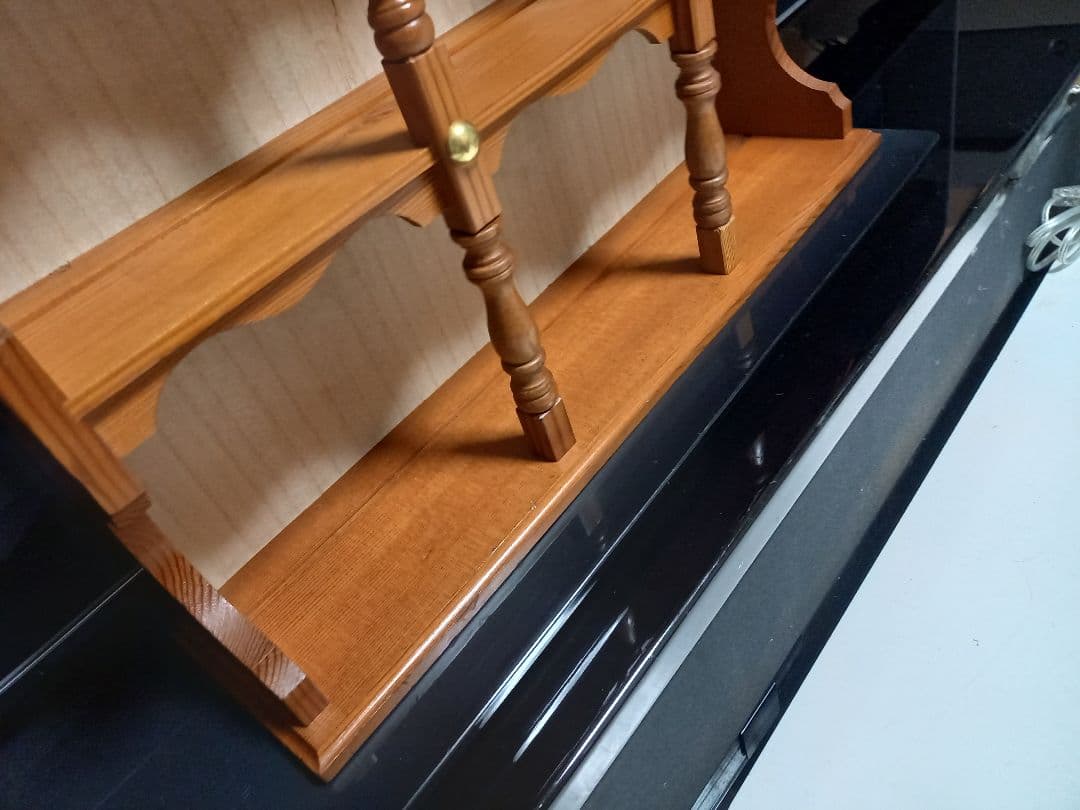 希少 1970's コロニアル スピンドル ウッド オープン ウォール ラック