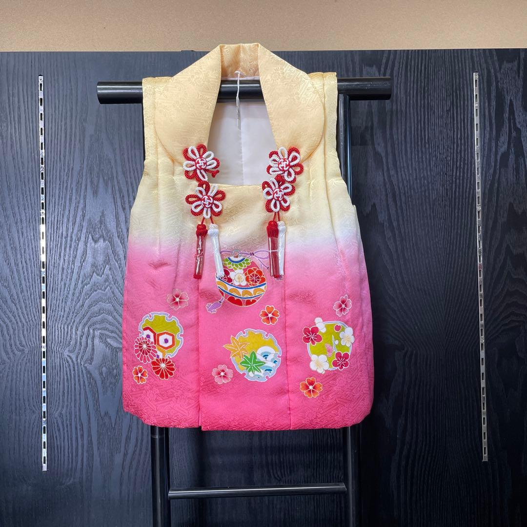 新品 お祝着 ミツ身 被布 正絹 手描き 描黄鈴 日本製 七五三 三歳お祝い 楽天市場】七五三 正絹 被布 着物 3歳 女の子 ピンク黄色段ぼかし染め