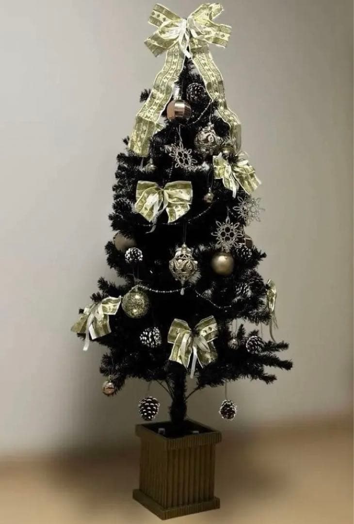 LED クリスマスツリー　150cm ゴールド　ブラック　ツリー LED ファイバーツリー90cm ゴールド