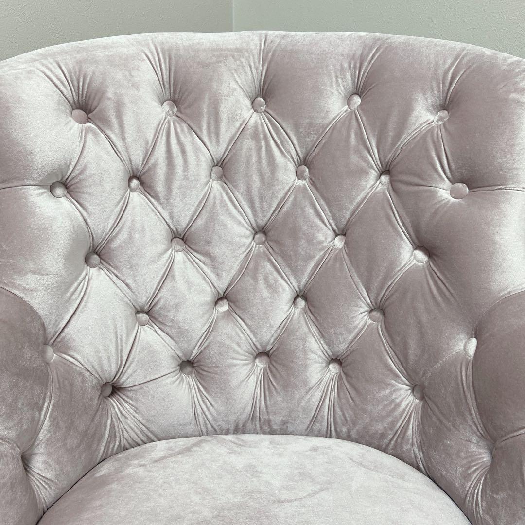 キノ kino チェスターフィールドソファー アームチェア ピンク 1人掛け