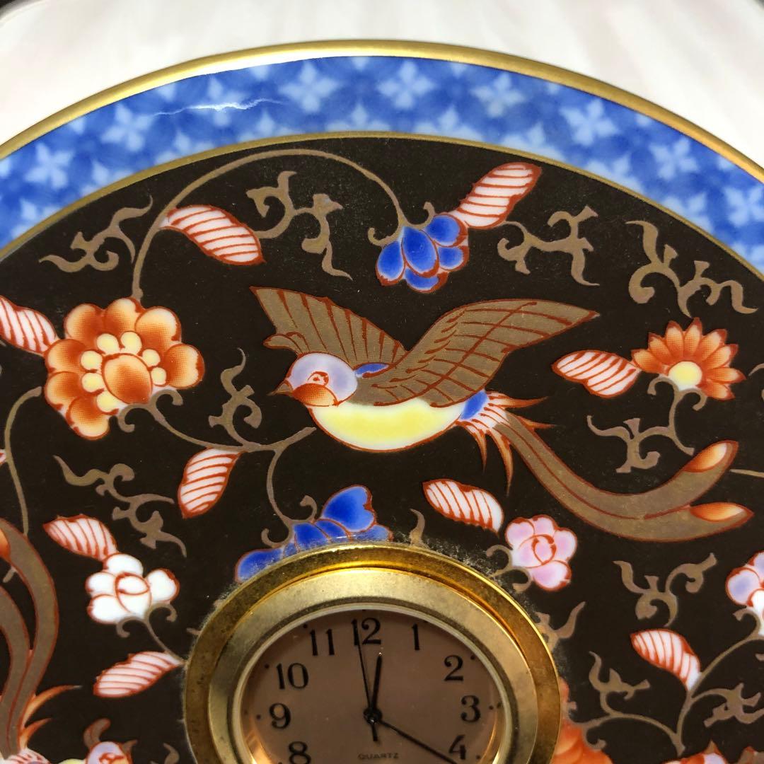 香蘭社 渕地黒絵花鳥紋 時計 - メルカリ
