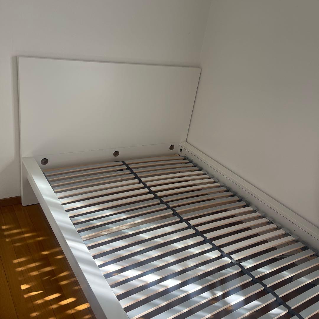 【IKEA】MALM マルベッドフレーム ロンセット120x200 すのこ有。 MALM マルム ベッドフレーム, ブラックブラウン/ロンセット, 120x200