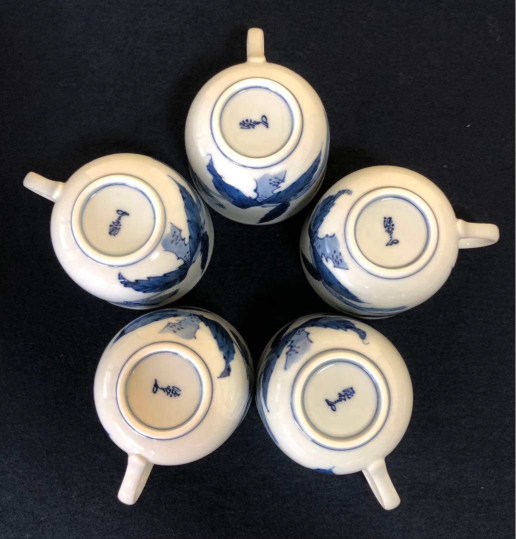 ‼️割引《R》有田焼 染付 栗絵 碗皿5客組 源右衛門作 共箱　250901G5