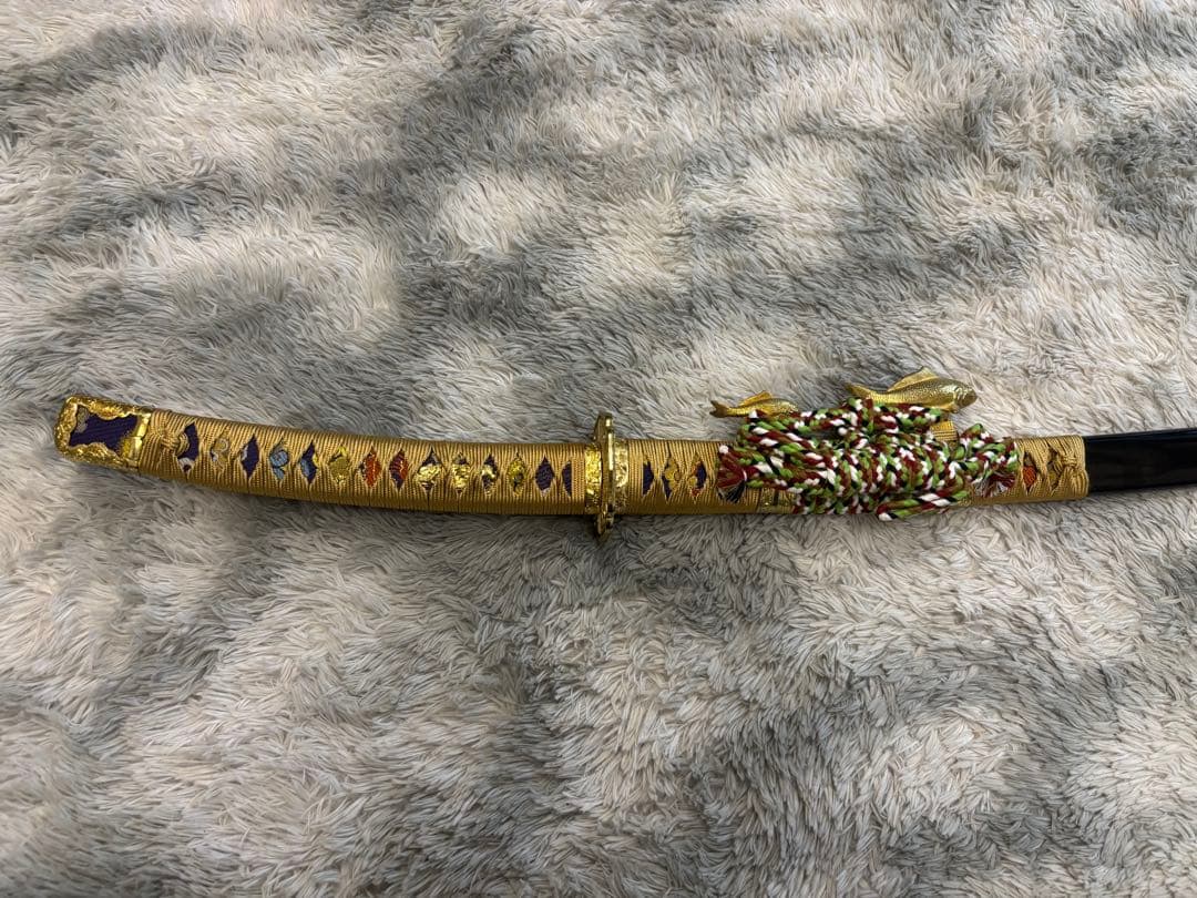 吉祥登竜門陣太刀 【美品】観賞用 模造刀 日本刀 鯉 スタンドセット