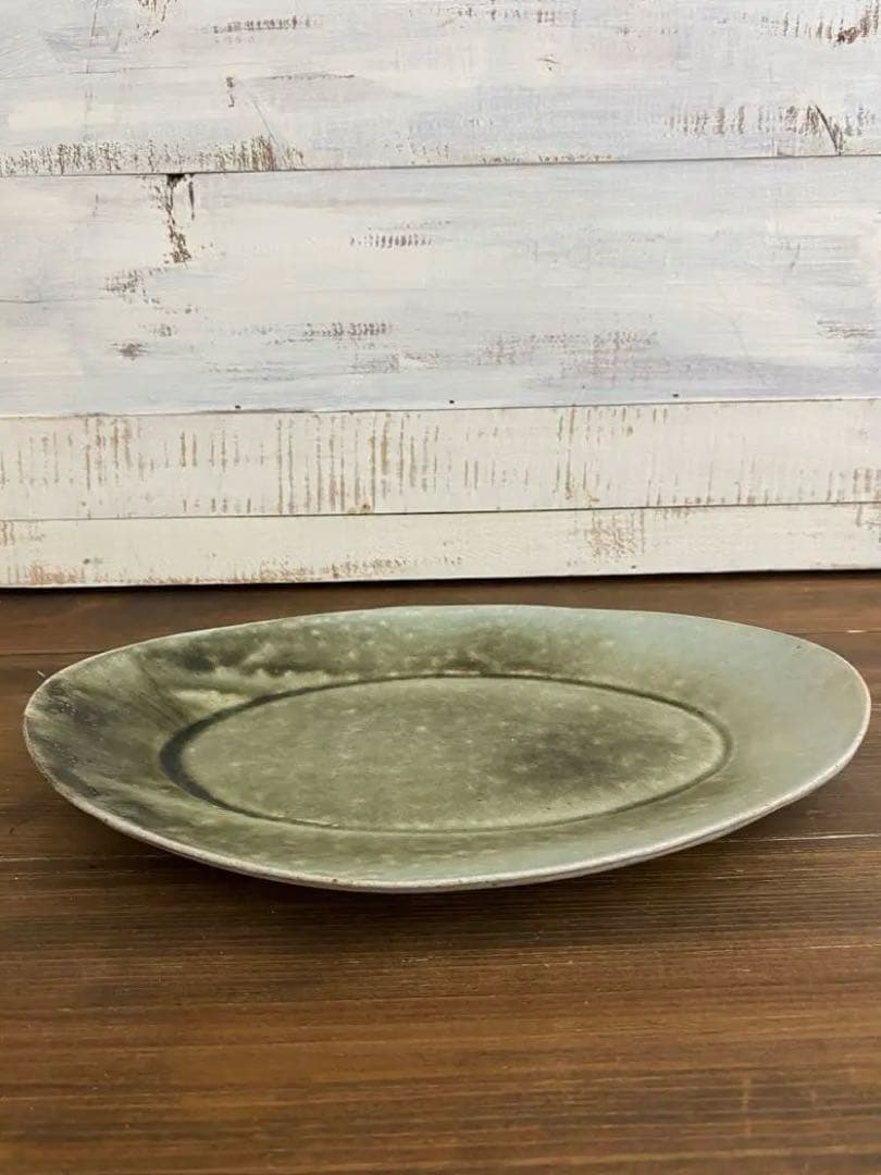 清岡幸道　オリーブオーバル皿 青灰白オリーブオーバル皿 小 - gallery, あるゐは_shop