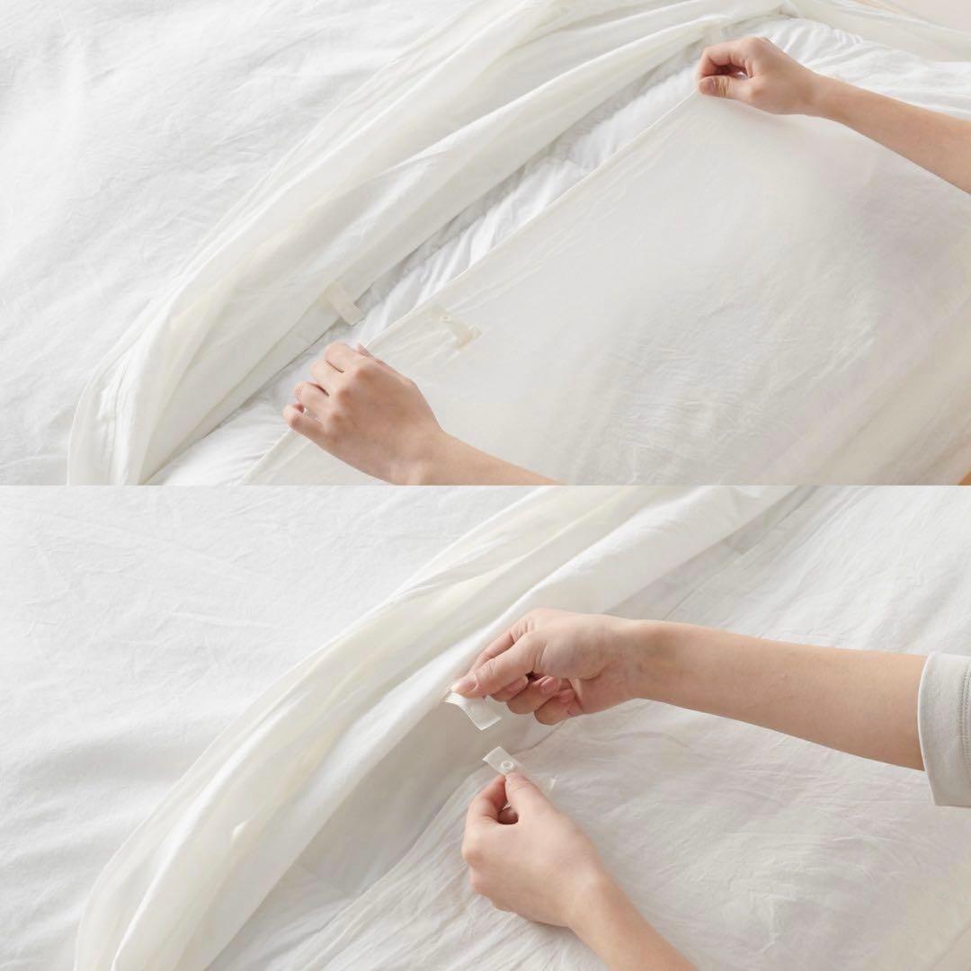 廃盤】無印良品 麻平織 掛ふとんカバー K キングブラウン(かんたん着脱