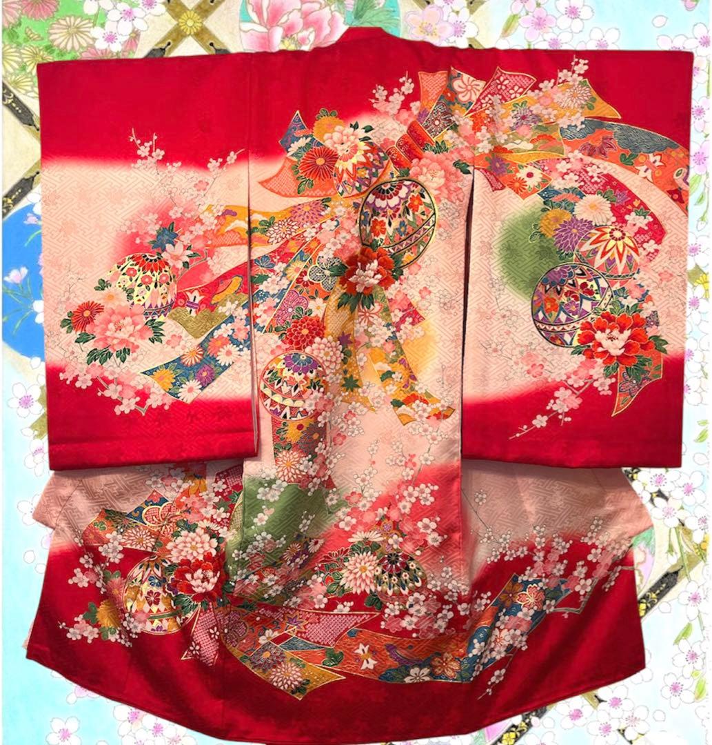 未使用品　女の子お祝着物　産着　七五三 楽天市場】七五三 着物 7歳 フルセット レンタル 753 7歳女の子 ( 七歳