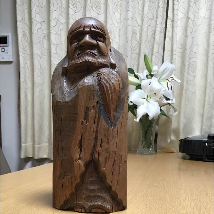 1本の木から彫られた、ダルマ様 レア貴重 江戸時代 高崎ダルマ 達磨木型 28cm3.8kg開運 木彫 葦名