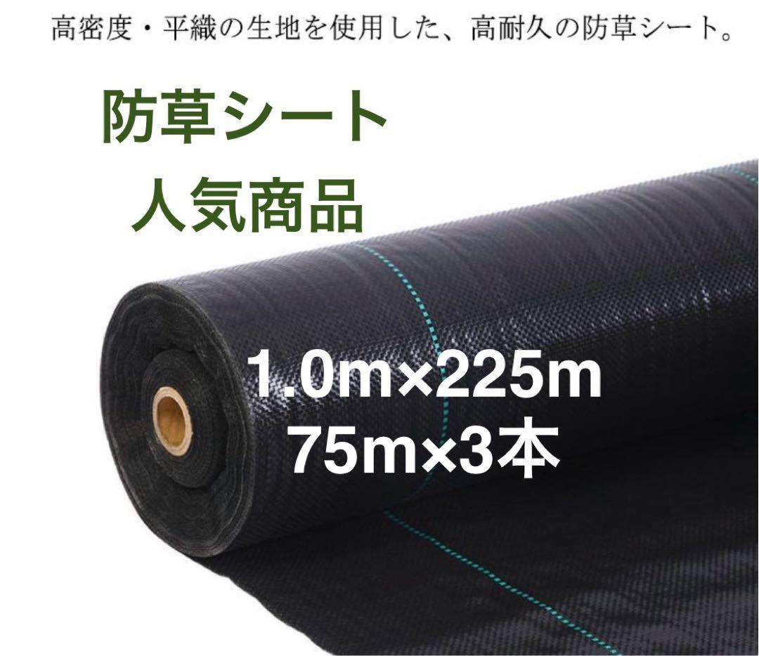 防草シート 高密度・抗菌剤入り1.0m×225m (耐久性4〜6年) 75m×3 防草シート 高密度・抗菌剤入り1.0m×225m (耐久性4〜6年) 75m×3 - メルカリ