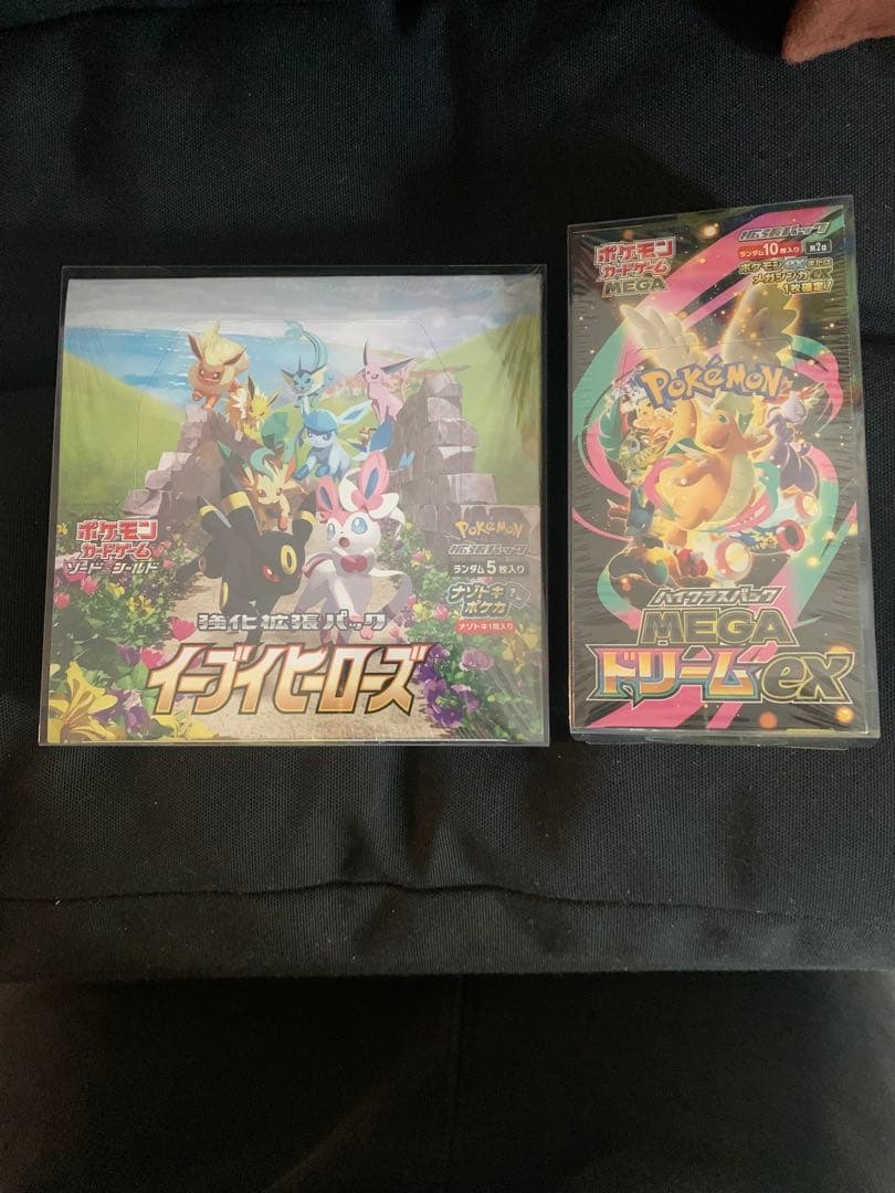 ポケカ イーブイヒーローズとMEGAドリームex BOX未開封 シュリンク付き ポケモンカードゲーム MEGA ドリームEX 未開封シュリンク付き3BOX
