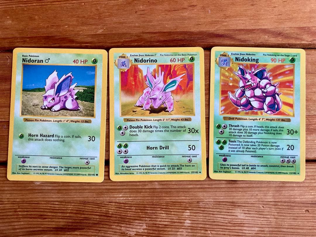 ポケモンカード ニドラン ニドリーノ ニドキング 英語版 旧裏 ホロ