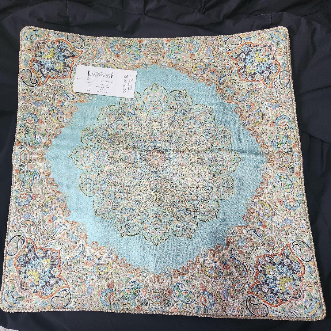 イラン製 水色 クッションカバー 約47cmセット イラン製 トップ 水色 クッションカバー 約47cmセット イラン製 水色