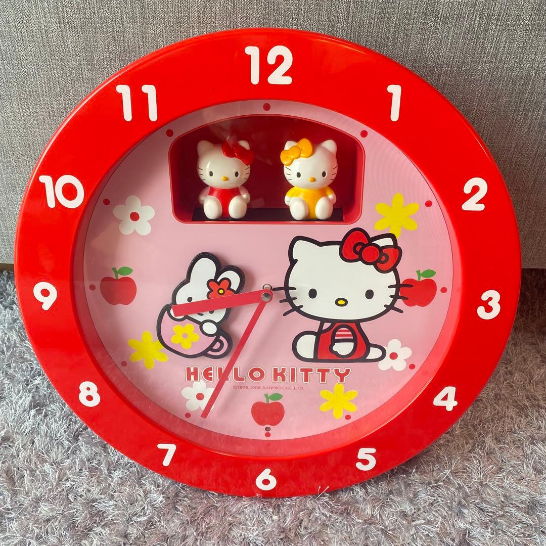 レア】ハローキティ キティちゃん 掛け時計 からくり時計 メロディ