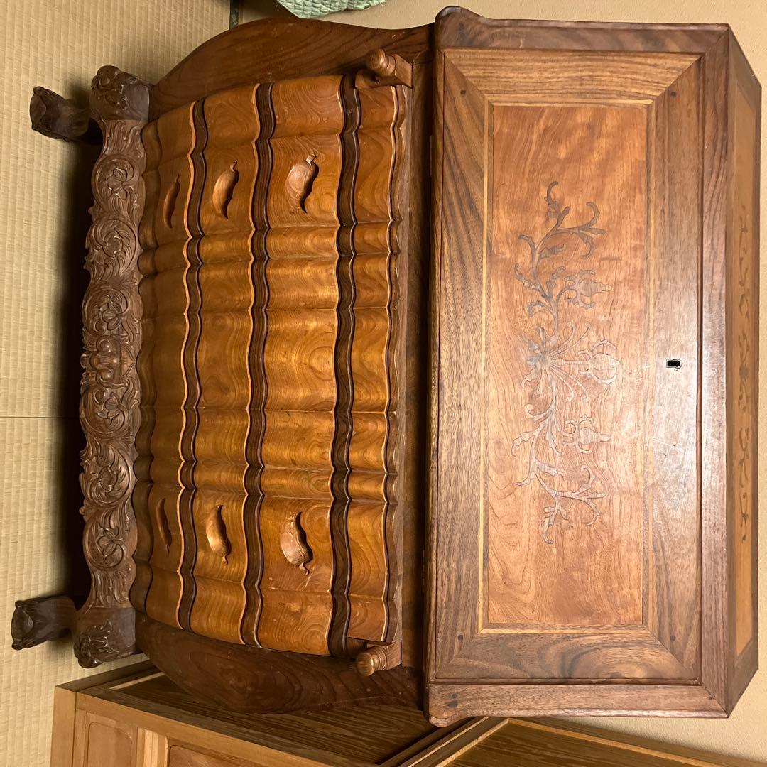 アンティーク調家具　価格交渉あり 輸入家具 イングランド式 クラシックダイニングセット5P ブラウン