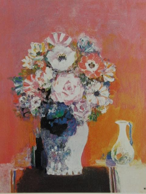 上橋薫、赤いバックの花、希少な画集より、新品高級額・額装付 高橋哲夫「道庁（北海道庁）」油絵・F20号 絵画買取・販売の小竹美術