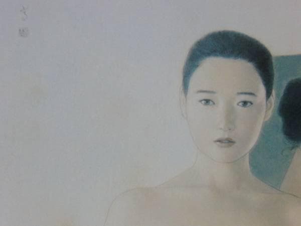 高塚省吾、【鏡】、希少画集画、新品高級額・額装付、状態良好