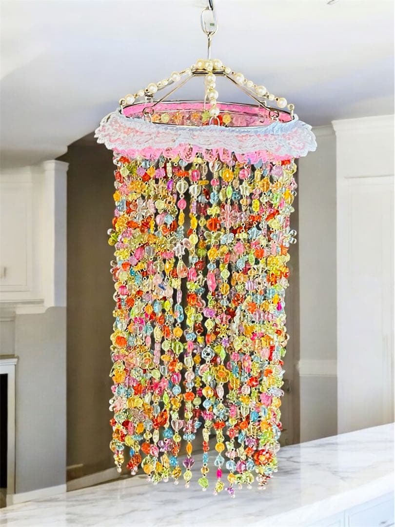 ビーズカーテン　のれん　キッズビーズ　ディスプレイ　昭和レトロポップ ビーズカーテン ビーズのれん ビーズ 昭和レトロ 雑貨 ガラス ポップ