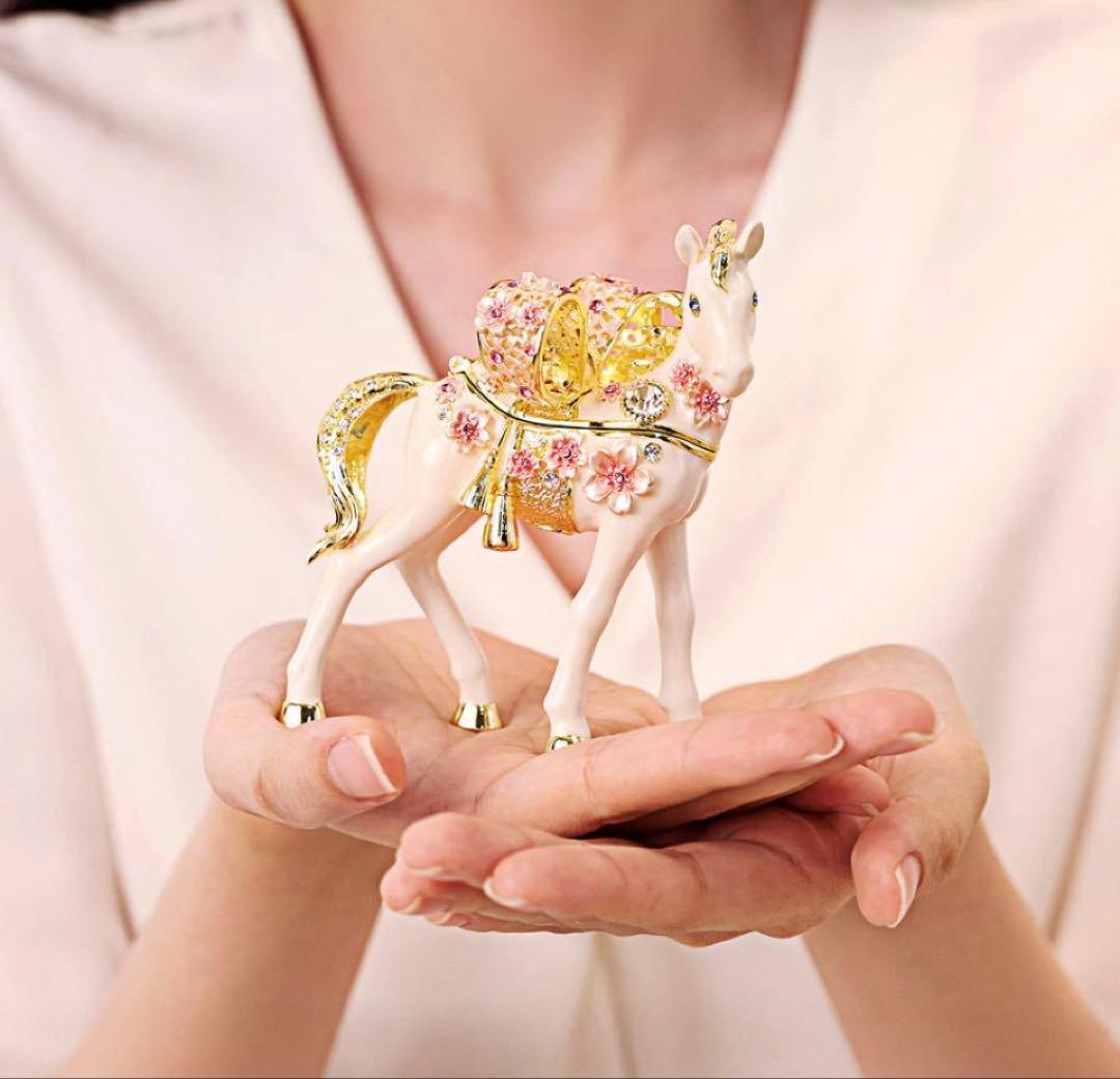正規品 桜小馬 新品 東京銀座ピカルス 午年 馬 干支置物 桜 ピィアース