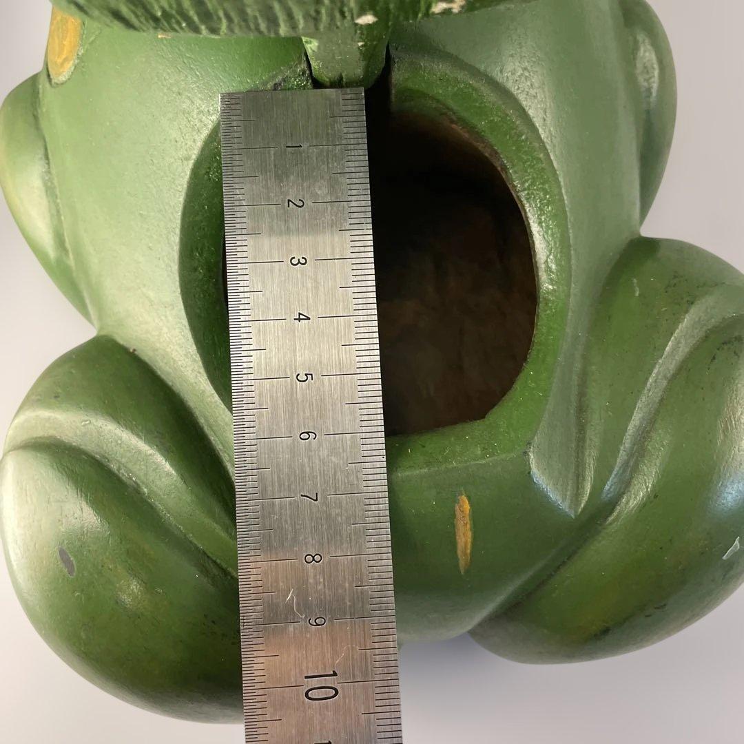 ヴィンテージ】カエルの木彫り 一木造 小物入れ オブジェ