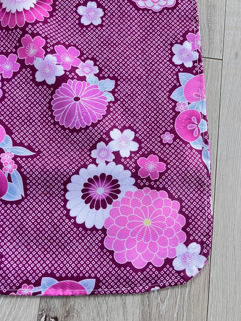 新品未使用品 しつけ糸付き 七五三 着物セット 花柄 子供用3歳 7点