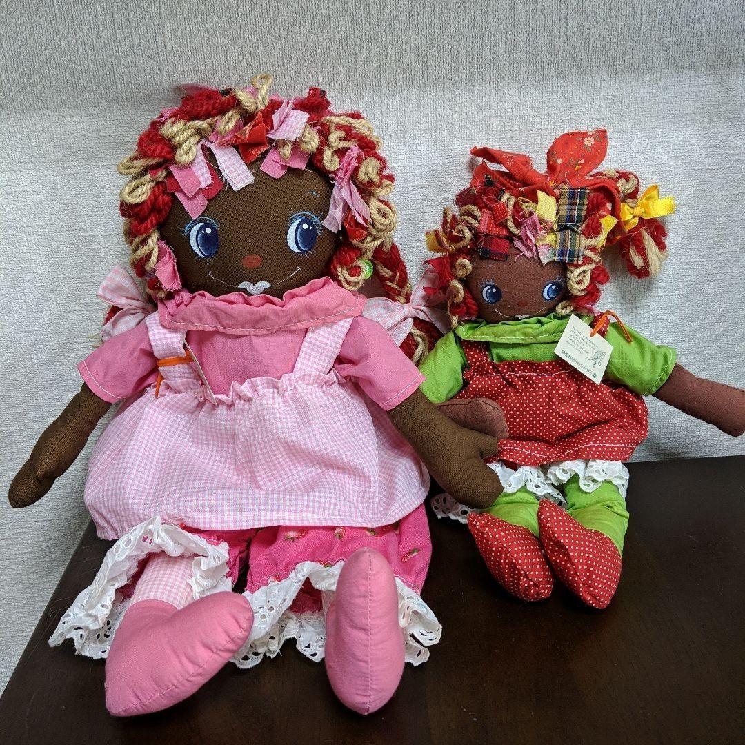 カントリードール　アメリカンドール　人形　2体セット 昭和レトロ アメリカンカントリー人形 2体セット ヴィンテージ 女の子