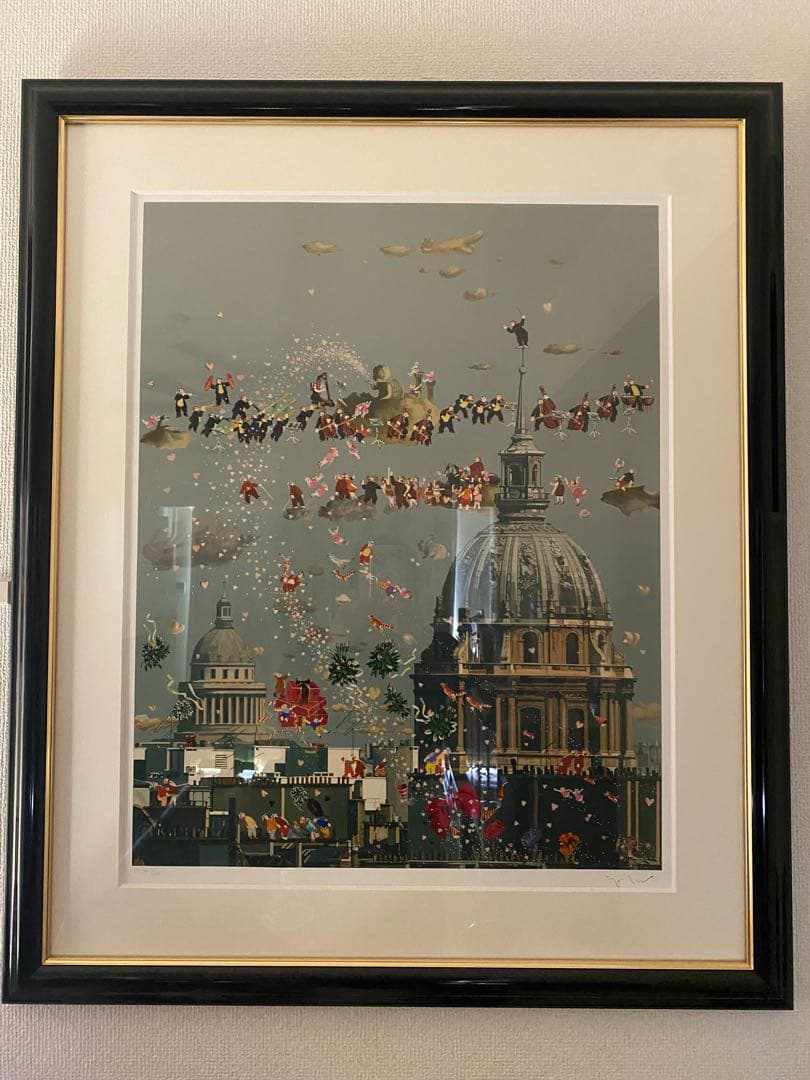 美品↑★ヒロ・ヤマガタ★真作★シルクスクリーン「パリオーケストラ・カノン」送料込 美品↑☆ヒロ・ヤマガタ☆真作☆シルクスクリーン「パリオーケストラ