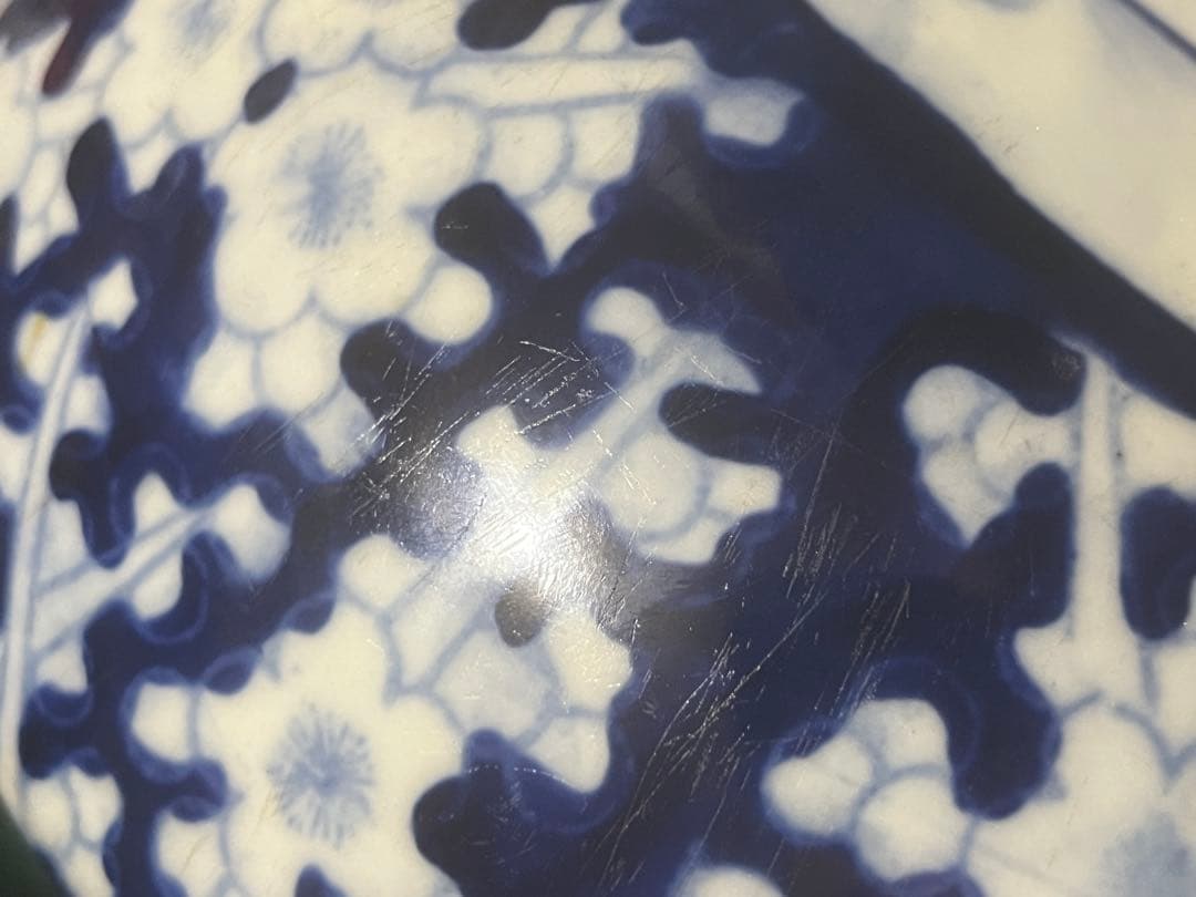 中国骨董品？古い染付 、古い青と白の花柄ボウル 旧家蔵出し （澄んだ