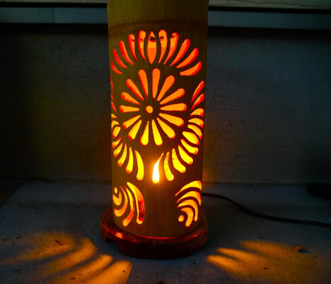 竹灯り・竹あかり・竹灯籠　 ～～ 癒しの灯り ★花火華炎★～～ 竹灯り・竹あかり・竹灯籠 ～～ 癒しの灯り ☆竹花火☆～～ | iichi