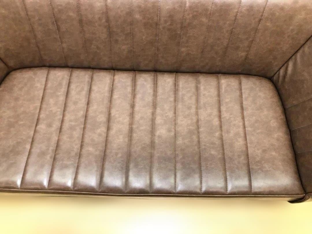 送料無料 2人掛けソファ レザー調 インテリアショップ カフェ風 112925