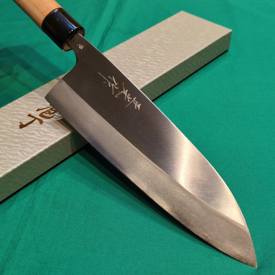 《銀三鋼使用》正光作　大型出刃包丁　7寸　210㍉　桜柄付