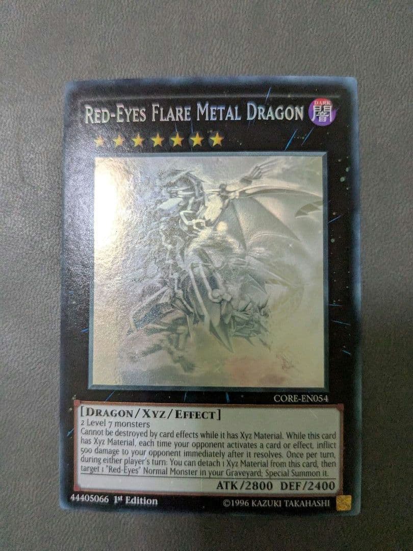 遊戯王、EU版、英語、真紅眼の鋼炎竜、ゴーストレア、ホロ ☆アジア☆真紅眼の鋼炎竜/シークレット【エクシーズ】《CORE-JP054