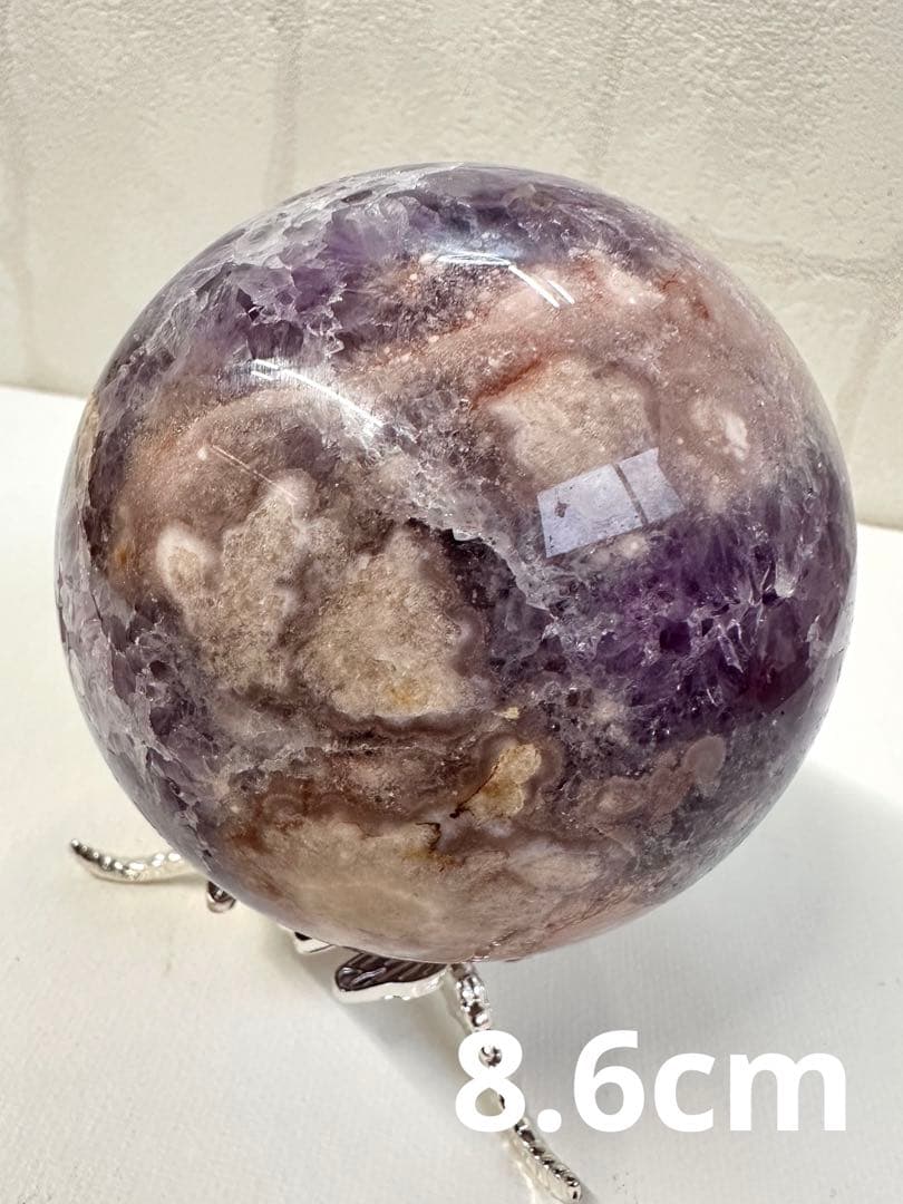 高品質　大きめ　アメジスト　フラワーアゲート　虹入　スフィア 高品質 大きめ アメジスト フラワーアゲート 虹入 スフィア 【公式通販】