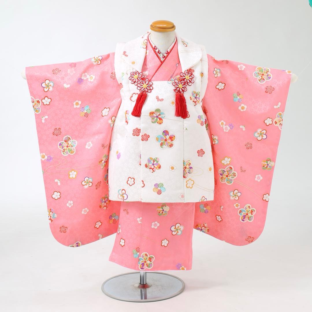 七五三 3歳着物 被布セット 正絹 ピンク 七五三 着物 3歳 女の子 ブランド被布セット Shikibu Roman 式部浪漫