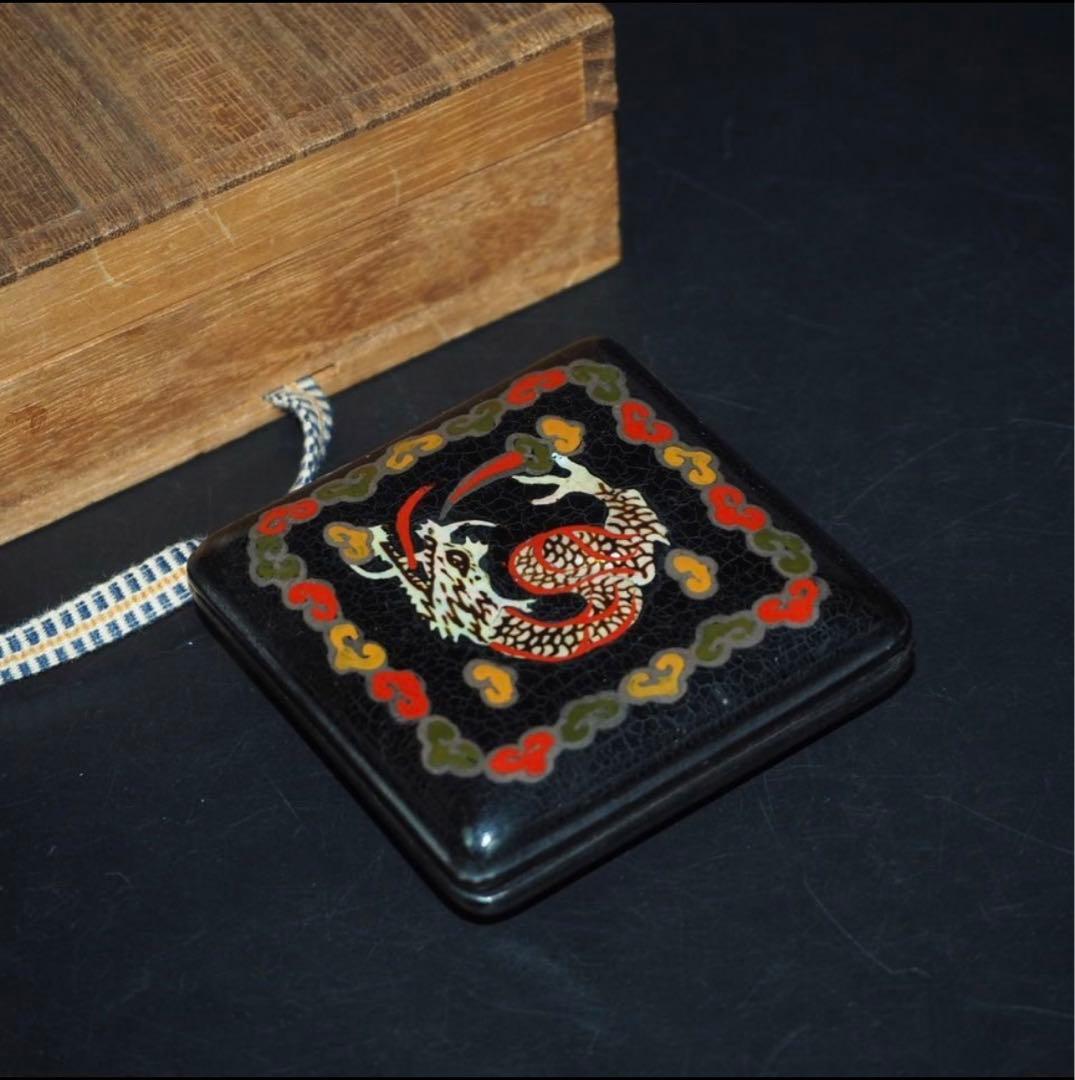 送料無料　時代物　螺鈿雲龍文香合　木箱付　茶道具華道具 茶道具 香合 香合 豆男 高野昭阿弥 木箱 : 新古茶道具 さかい ヤフー店