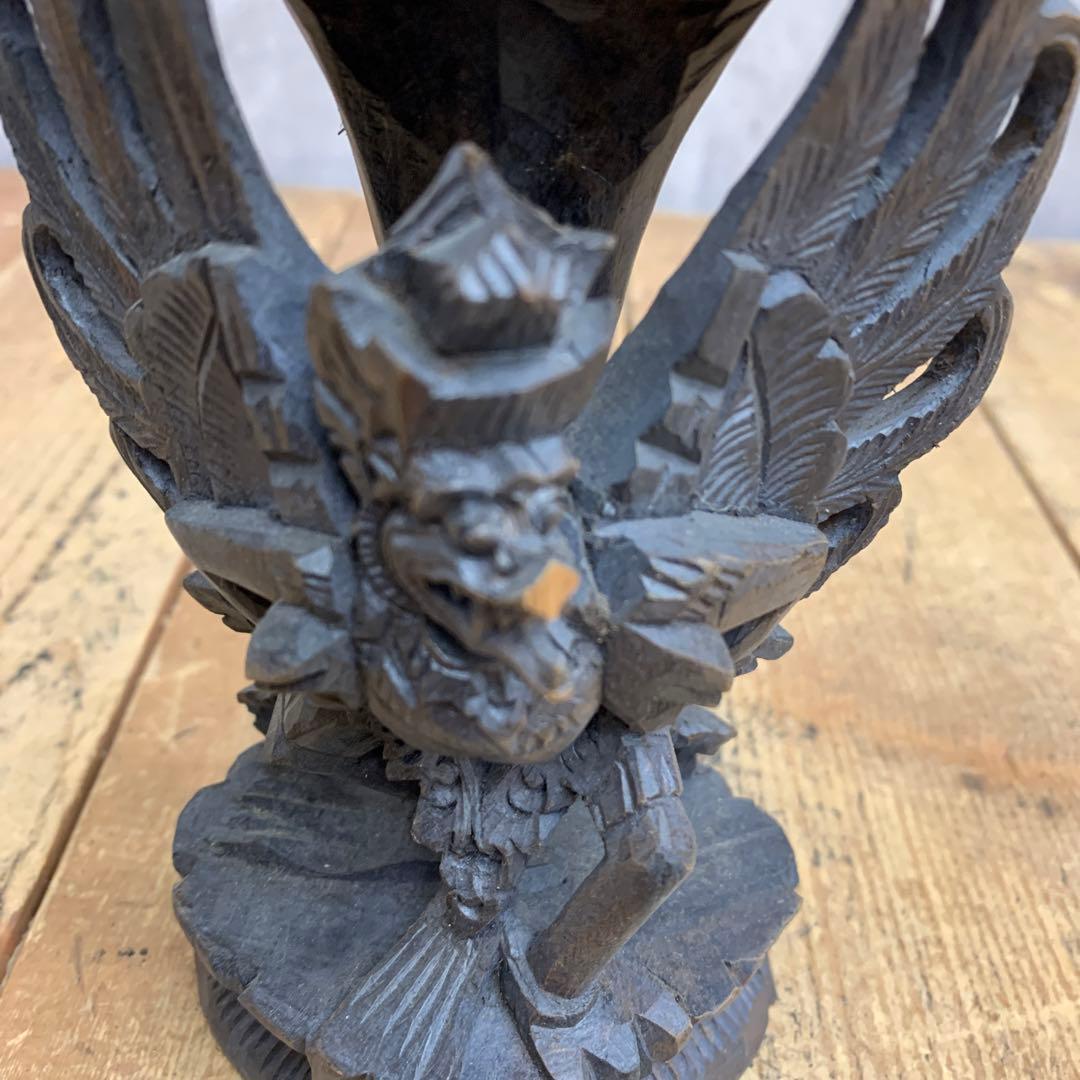 E-4 【希少】バリ島 木彫り ガルーダ像 伝統工芸 ウッドカービング