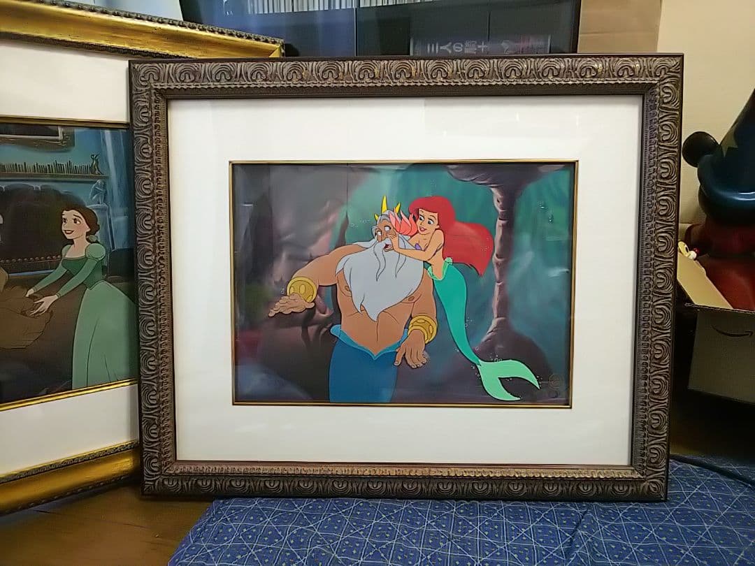 ディズニーセル画 リトルマーメイド daddys'girl 。 ディズニー セル画「リトルマーメイド/アリエル」額縁2種選択可 展示用