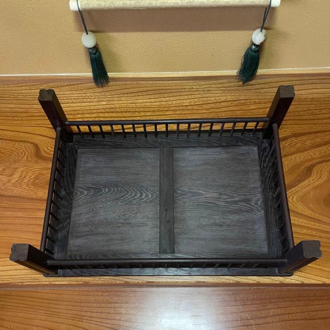 唐木】鉄刀木（たがやさん)[高級] 花台 【訳あり品】盆栽台 ビンテージ