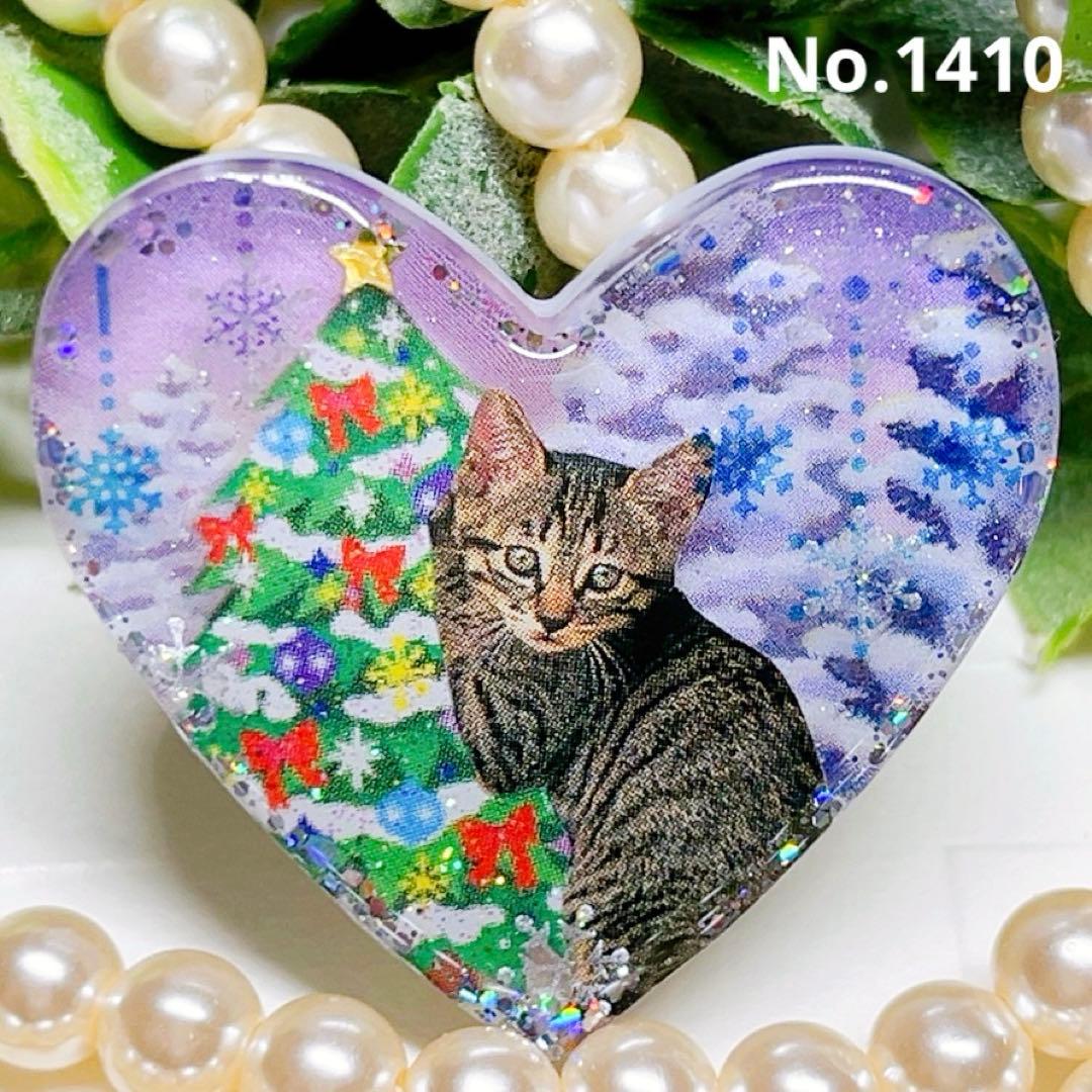 No.318❤黒猫 ハロウィン❤レジンヘアゴム ブローチ