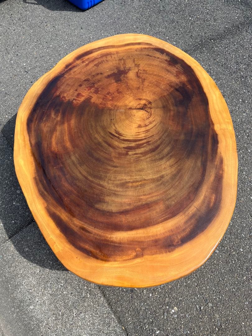 一枚板　年輪　ローテーブル 売約済み】山桜 一枚板ローテーブル（国産/脚付） – 木匠舘マイドゥ