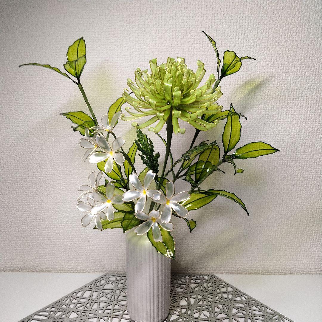 菊 リンドウ他 アメリカンフラワー✶ディップフラワー✶ディップアート